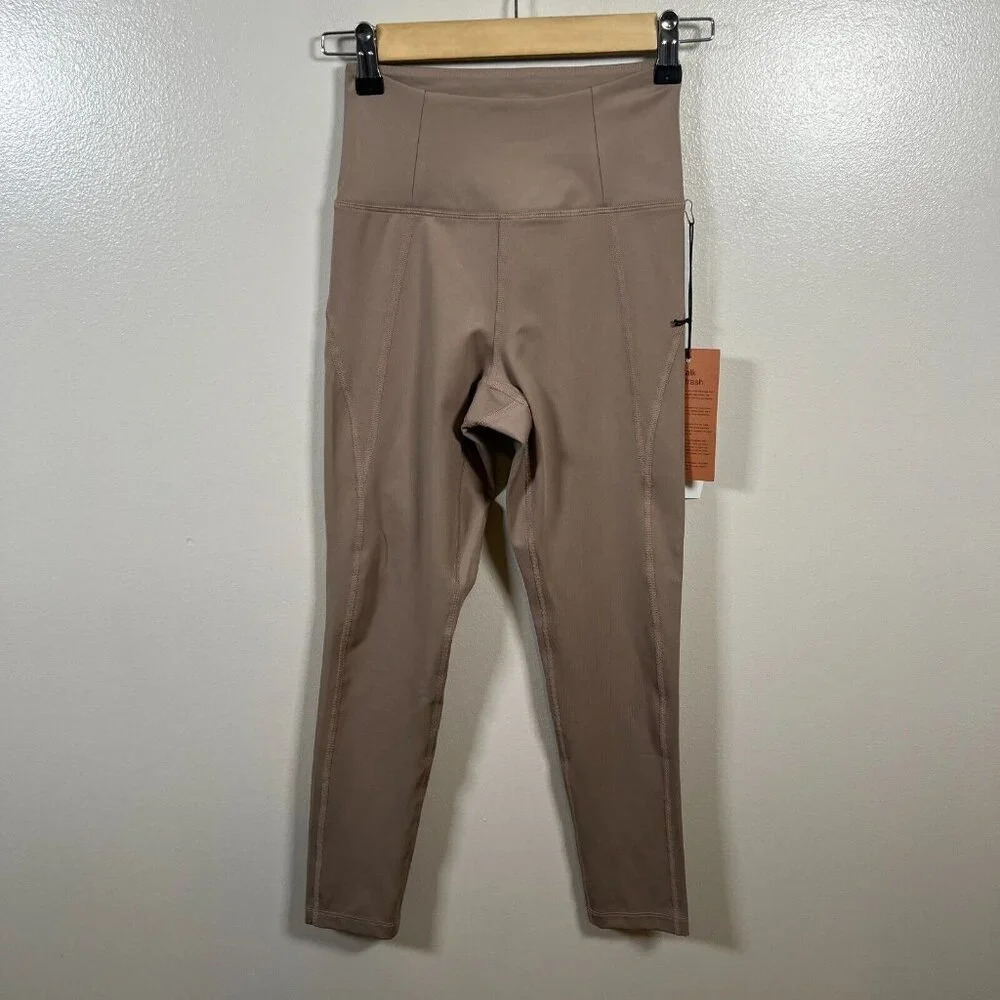 Girlfriend Collective High Rise Compressive Leggings Size XS Limestone Brown